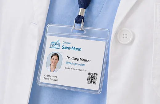 Flexible PVC pocket for daily badge wear
