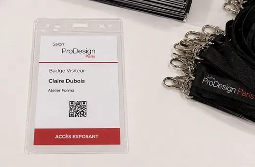 Clear vinyl sleeve for short-term event badges