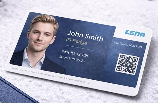 Custom PVC identification badge with photo and category design