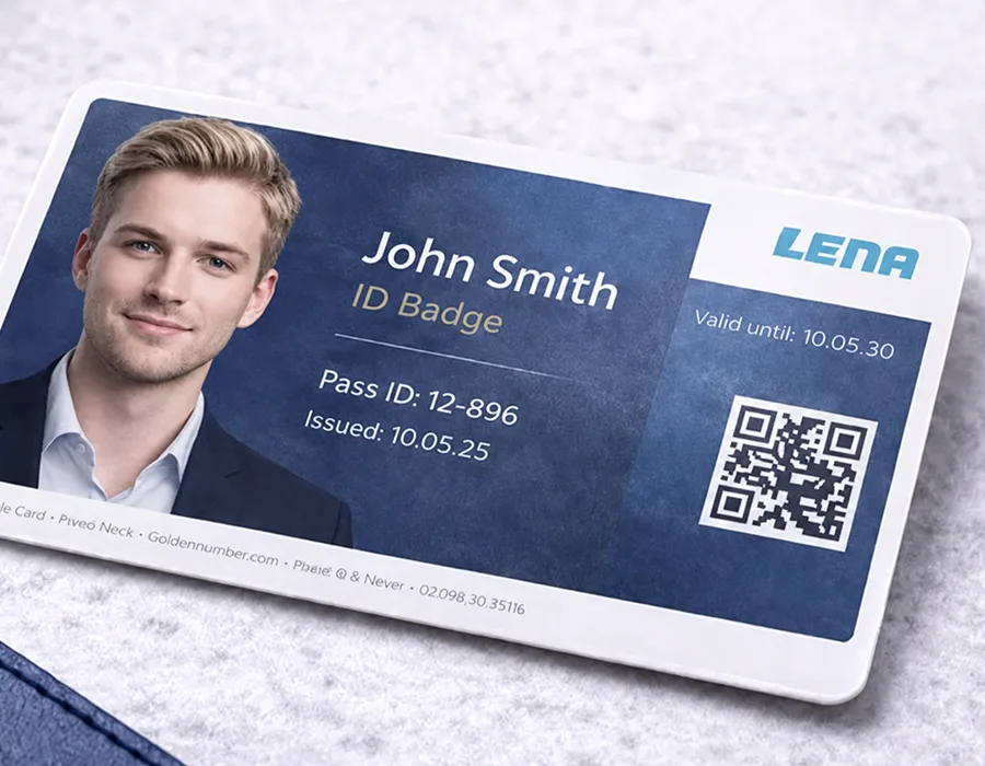 Custom PVC identification cards and ID badges with photo and category design for corporate and event use