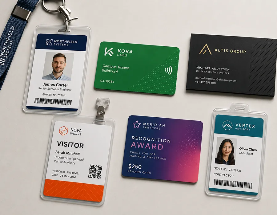 Corporate employee IDs, access cards and executive business cards produced by Lumacards