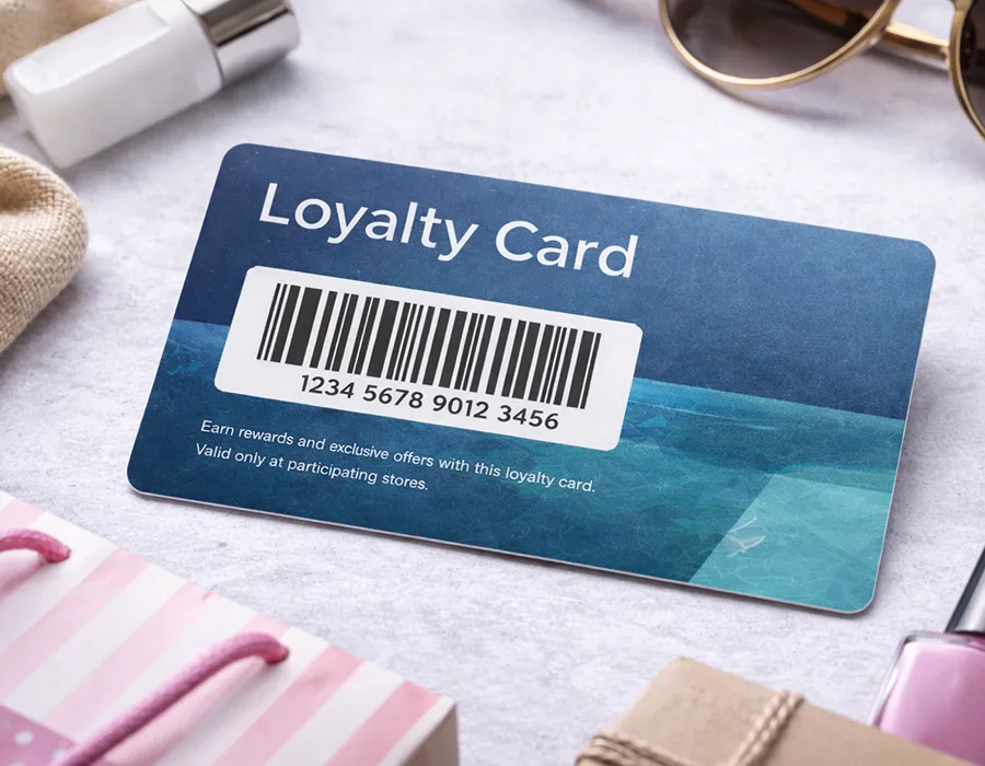 Custom PVC loyalty cards with barcode for professional retail programmes