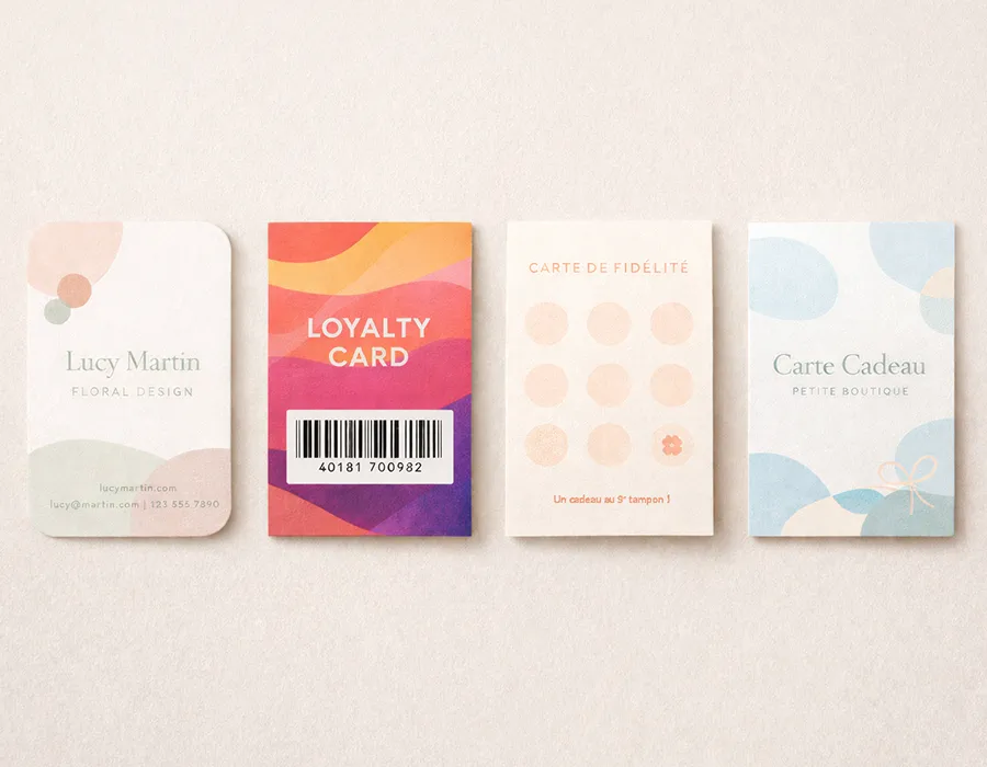 Custom paper cards with premium finishes for professional brands