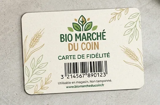 Paper loyalty card with barcode