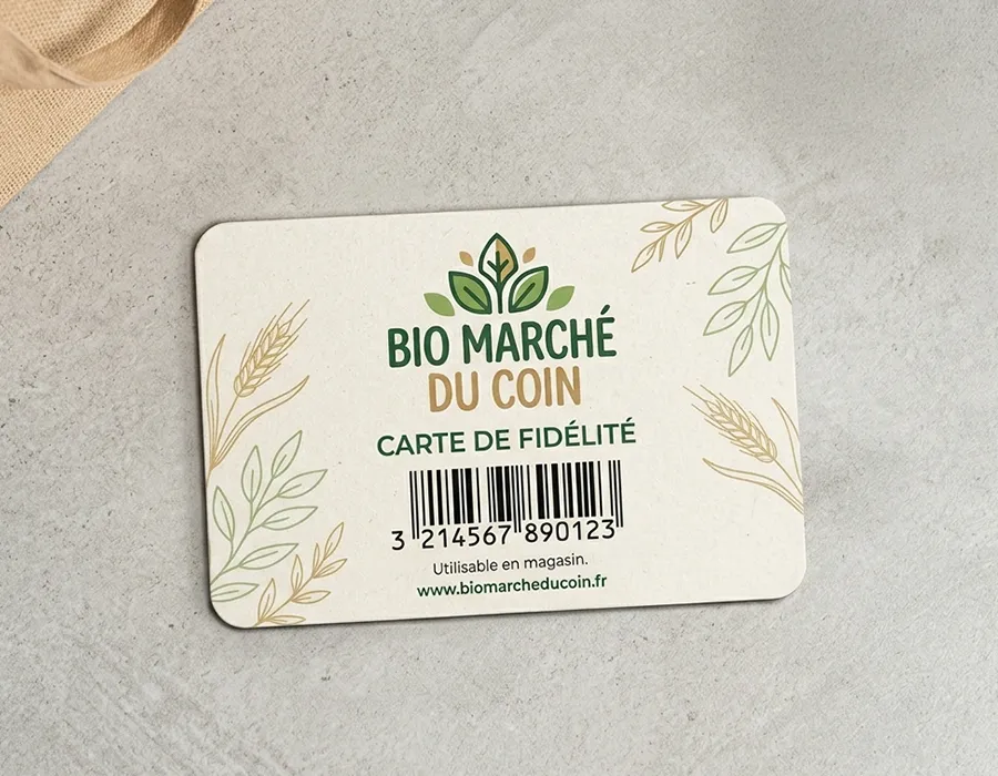 Custom paper loyalty cards with printed barcode and QR code for retail and beauty loyalty programmes