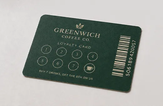 Hybrid stamp loyalty card with barcode for combined manual and POS tracking