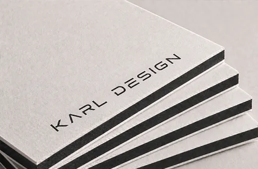 Triplex paper business card with painted coloured edges for premium signature look
