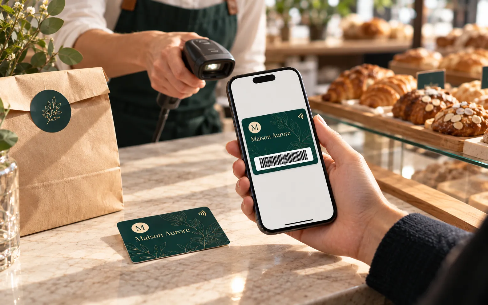 Customised loyalty card in Apple Wallet on a customer's smartphone