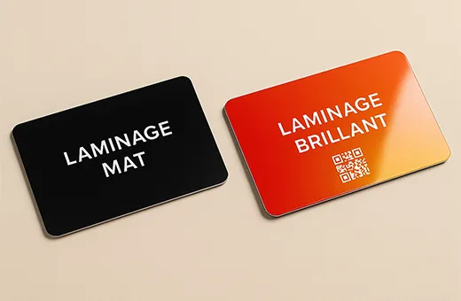 Gift cards with gloss and matte lamination finish options for retail campaigns