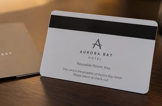 Lo-Co 300 Oersted magnetic stripe card for hotel keys and frequently re-encoded access cards
