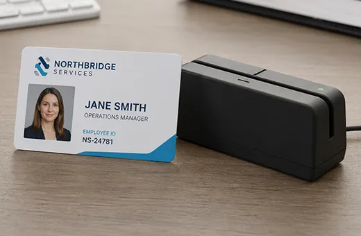 ISO 7811 track 1 magnetic stripe encoding 210 bpi for cardholder name and account identifier