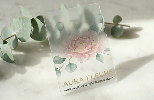 Translucent PVC gift card for creative and distinctive brand identity