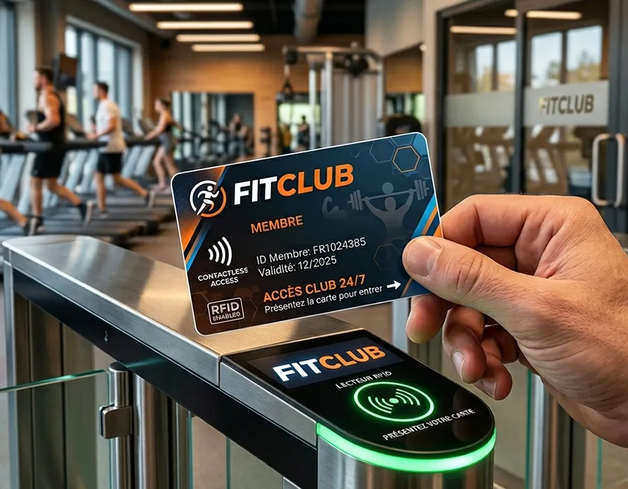 Custom PVC smart cards with contact chip and contactless RFID antenna for access control and secure authentication